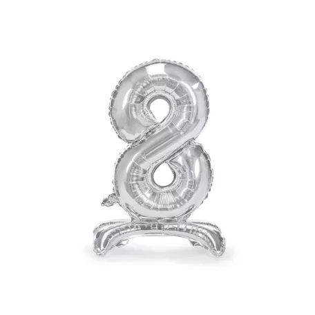 Álló szám fólia lufi ''8'' 70cm ezüst