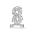 Álló szám fólia lufi ''8'' 70cm ezüst