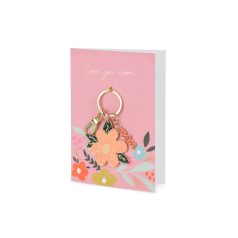 Üdvözlőlap kulcstartóval „Love You Mom”