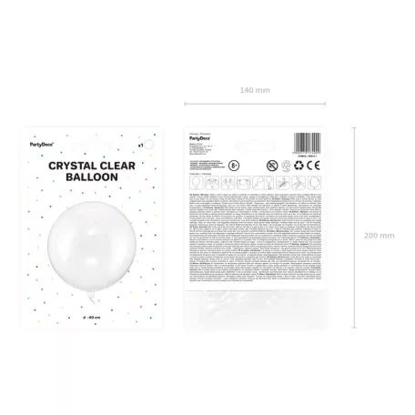 Buborék Lufi áttetsző 40cm