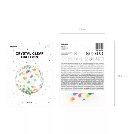 Buborék Lufi színes konfetti mintával 40cm