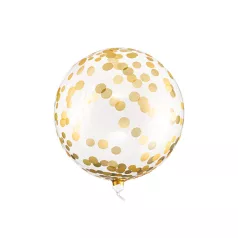 Buborék Lufi arany konfetti mintával 40cm