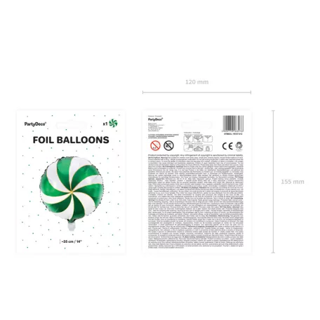 Cukorka Fólia lufi 35cm zöld