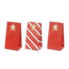 Adventi kalendárium  papírtasakok (üres) – piros és arany, DIY készlet (24 db)