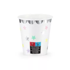 Unikornis party papírpohár csillagok 180 ml (6 db)