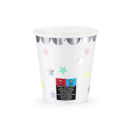 Unikornis party papírpohár csillagok 180 ml (6 db)