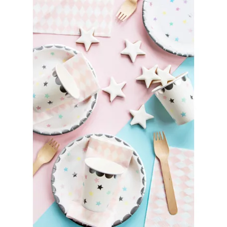 Unikornis party papírpohár csillagok 180 ml (6 db)