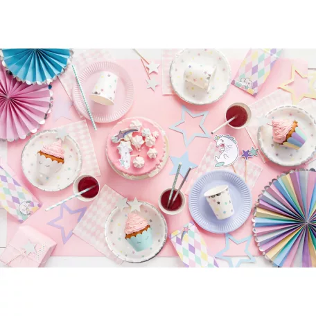 Unikornis party papírpohár csillagok 180 ml (6 db)