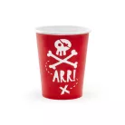 Kalóz Parti Papírpohár – Piros, 220ml (6 db)