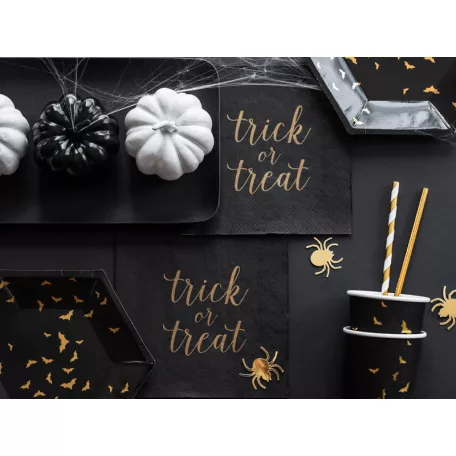 Halloween papírpohár fekete arany denevérekkel (6 db)