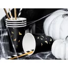 Halloween papírpohár fekete arany denevérekkel (6 db)