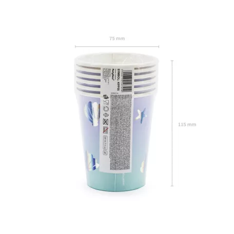 Papírpohár irrizáló Sellő Party (6 db)