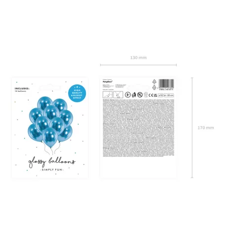 Fényes léggömb 30cm kék (10 db)