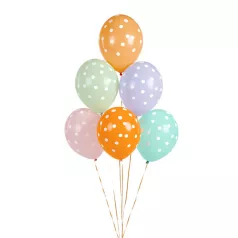 Lufi készlet 30 cm – Pöttyös, vegyes színek (6 db)