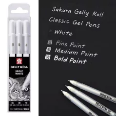   Zselés toll készlet , Sakura Gelly Roll / Basic - white - Fehér (3 db)