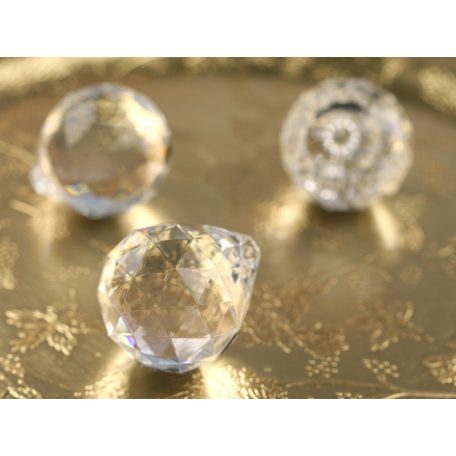 Kristály medálok – Gömb formájú, átlátszó (5 db)