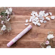 Konfetti ágyú rózsaszirmokkal fehér 40 cm