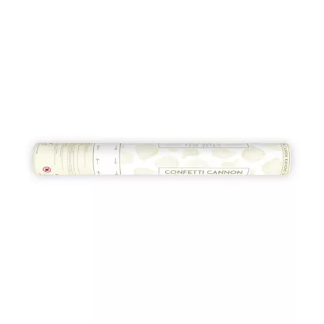 Konfetti ágyú rózsaszirmokkal krém 40 cm