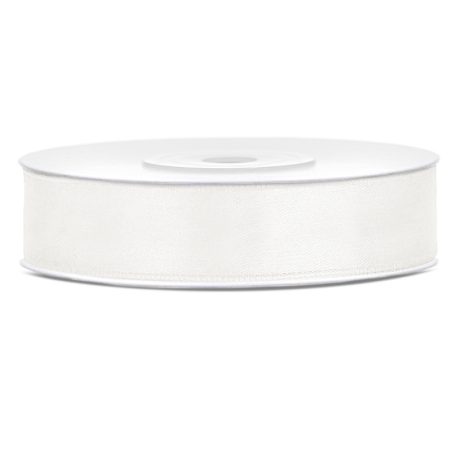 Szatén szalag világos krémszín 12mm/25m
