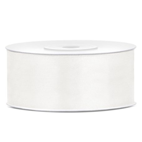 Szatén szalag világos krémszín 25mm/25m