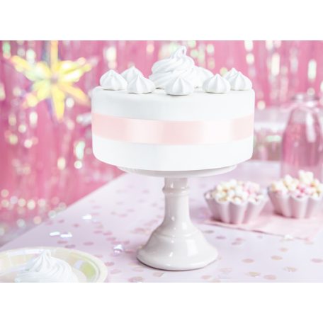 Szatén szalag világos púder rózsaszín 25mm/25m