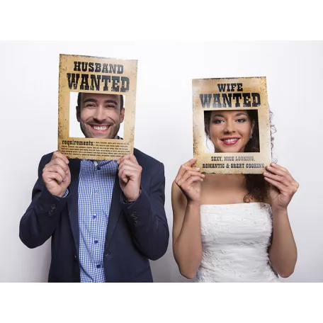 Vicces Táblák - Husband Wanted és Wife Wanted (2 db)