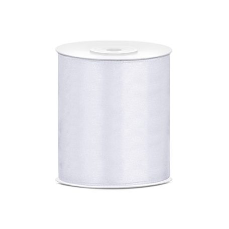 Szatén szalag fehér 100mm/25m