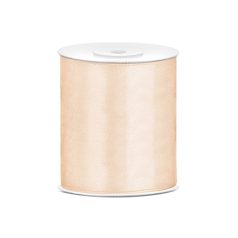 Szatén szalag krémszín 100mm/25m