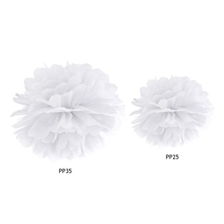 Selyempapír pompom fehér 25cm