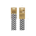 Papír szívószál fekete - fehér (10 db)
