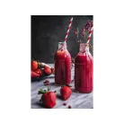 Papír szívószál piros - fehér 19.5cm (10 db)