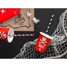 Papír szívószál piros - fehér 19.5cm (10 db)