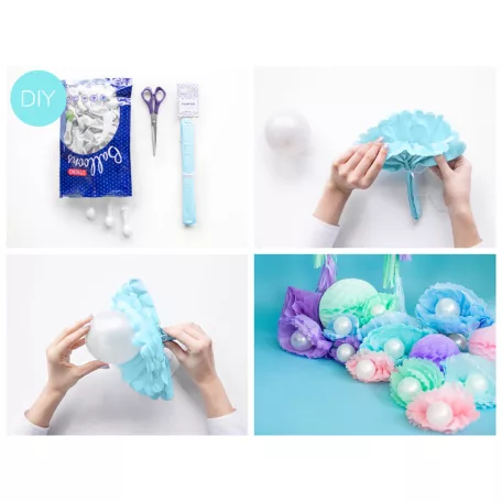 Selyempapír pompom világoskék 25cm