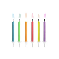Születésnapi gyertyák színes lángokkal (6 db)