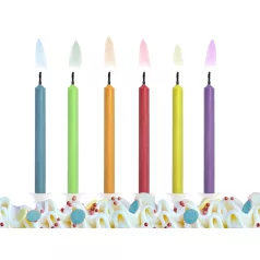 Születésnapi gyertyák színes lángokkal (6 db)