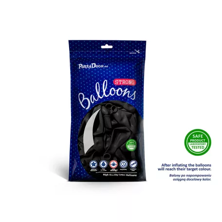 Erős Lufi 27cm fekete (50 db)