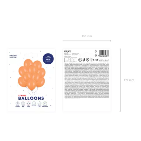 Erős Lufi 30cm - mandarin (10 db)