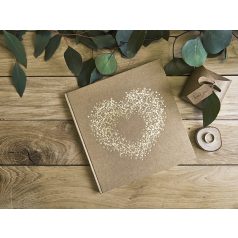 Vendégkönyv - Kraft, arany díszítéssel