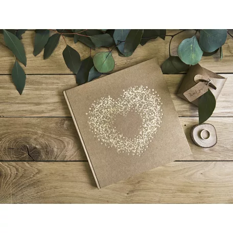 Vendégkönyv - Kraft, arany díszítéssel