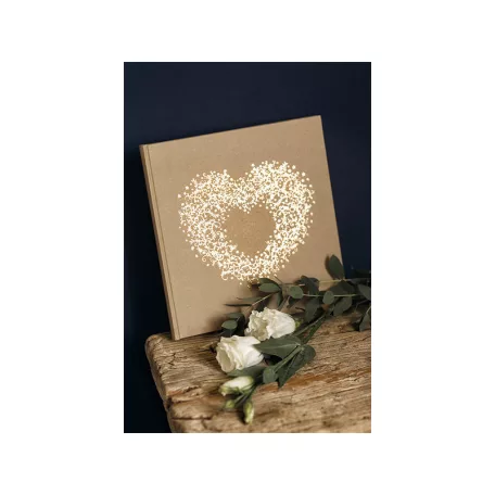 Vendégkönyv - Kraft, arany díszítéssel