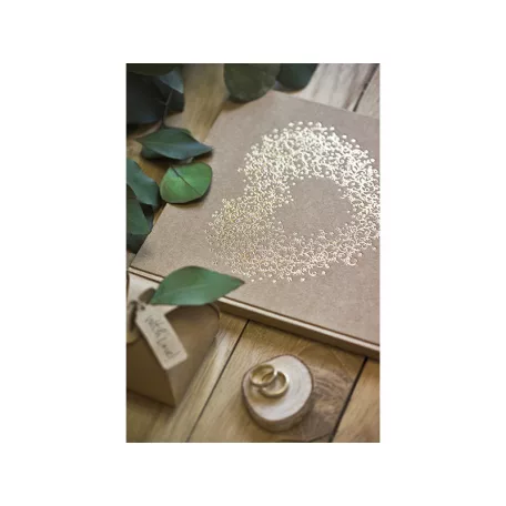 Vendégkönyv - Kraft, arany díszítéssel