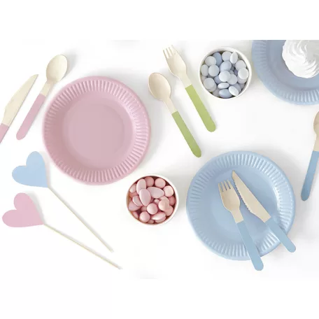 Fa evőeszköz készlet - vegyes színek (18 db)