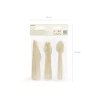 Fa evőeszköz készlet - vegyes színek (18 db)