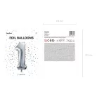 Szám fólia lufi ''1'' 86cm ezüst