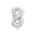 Szám fólia lufi ''8'' 86cm ezüst