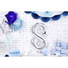 Szám fólia lufi ''8'' 86cm ezüst