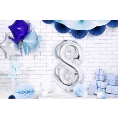 Szám fólia lufi ''8'' 86cm ezüst