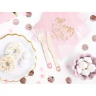 Fa evőeszközkészlet Szív mintával világos rózsaszín (18 db)