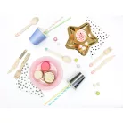 Fa evőeszközkészlet Szív mintával világos rózsaszín (18 db)