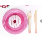 Fa evőeszközkészlet Szív mintával világos rózsaszín (18 db)